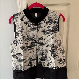 Black and White Sleeveless Vest